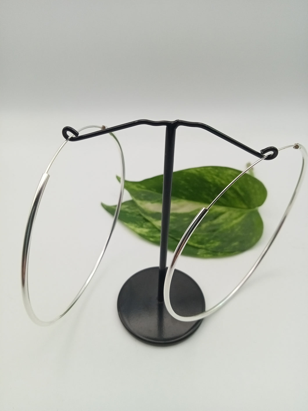 Large 80mm Silver Hoop