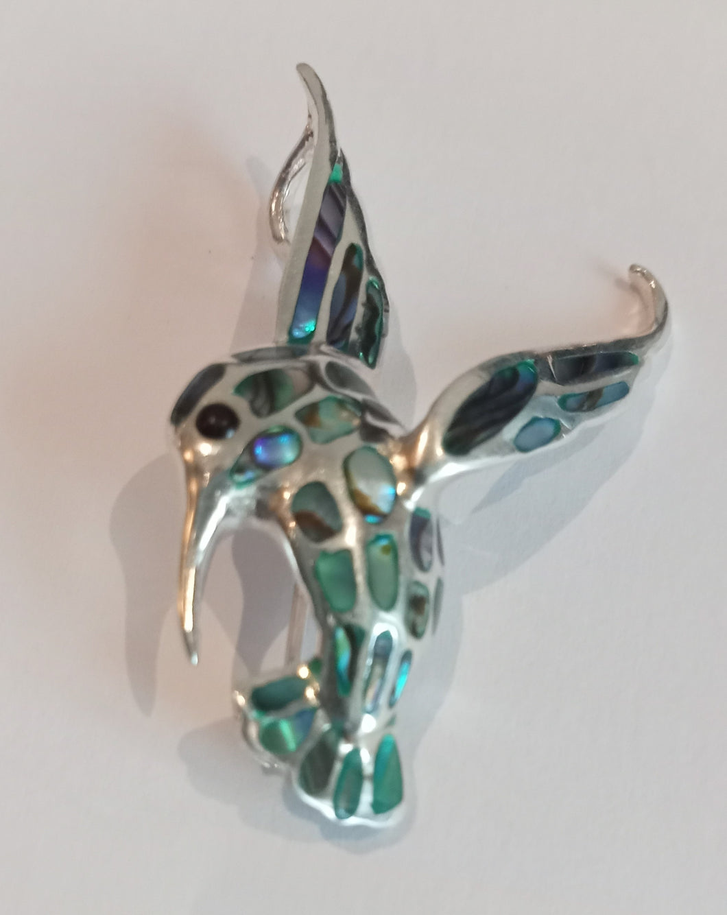 Humming Bird made from Abalone Shell and Silver Broach