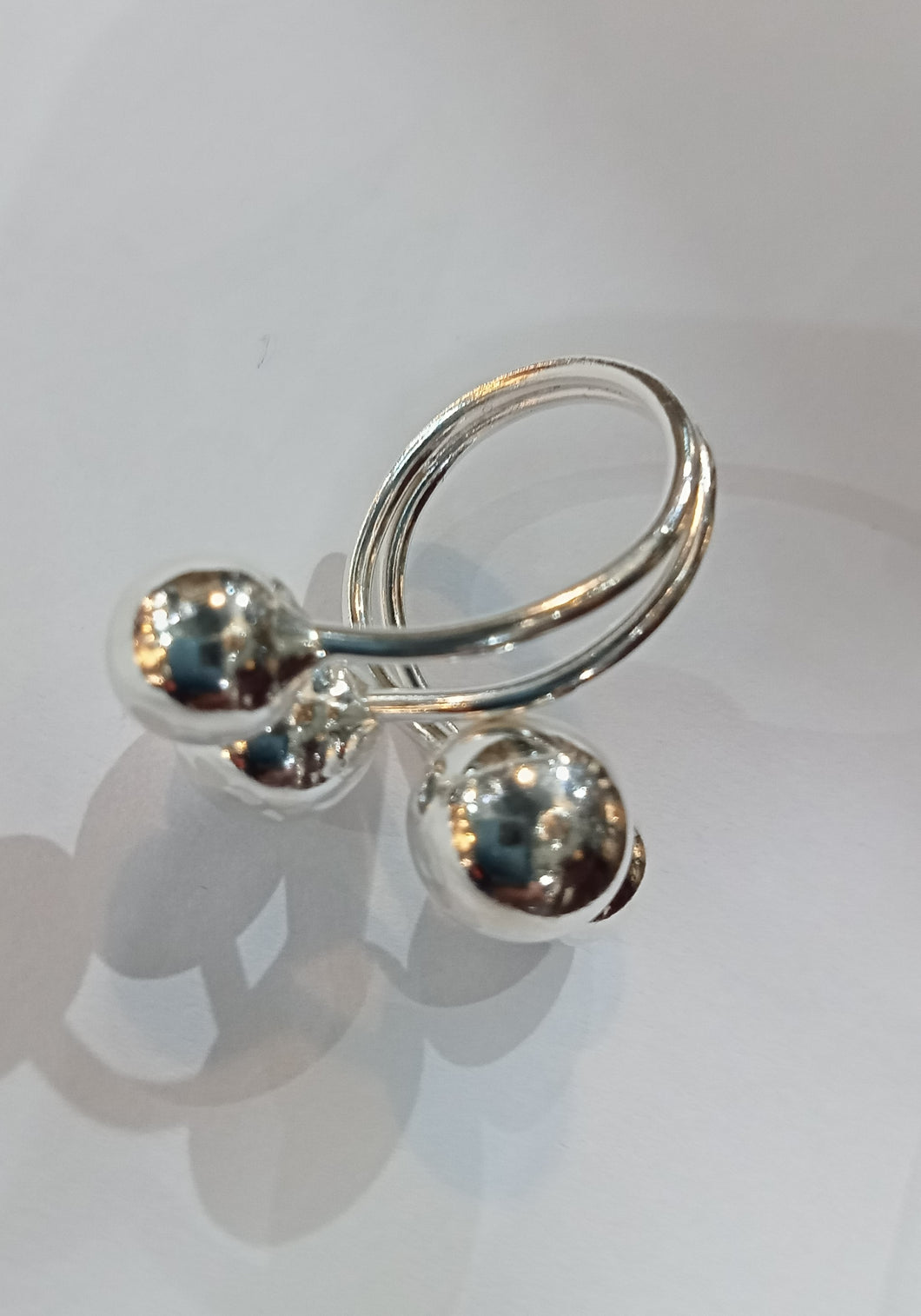 Sterling Silver 4 Ball Long Ring