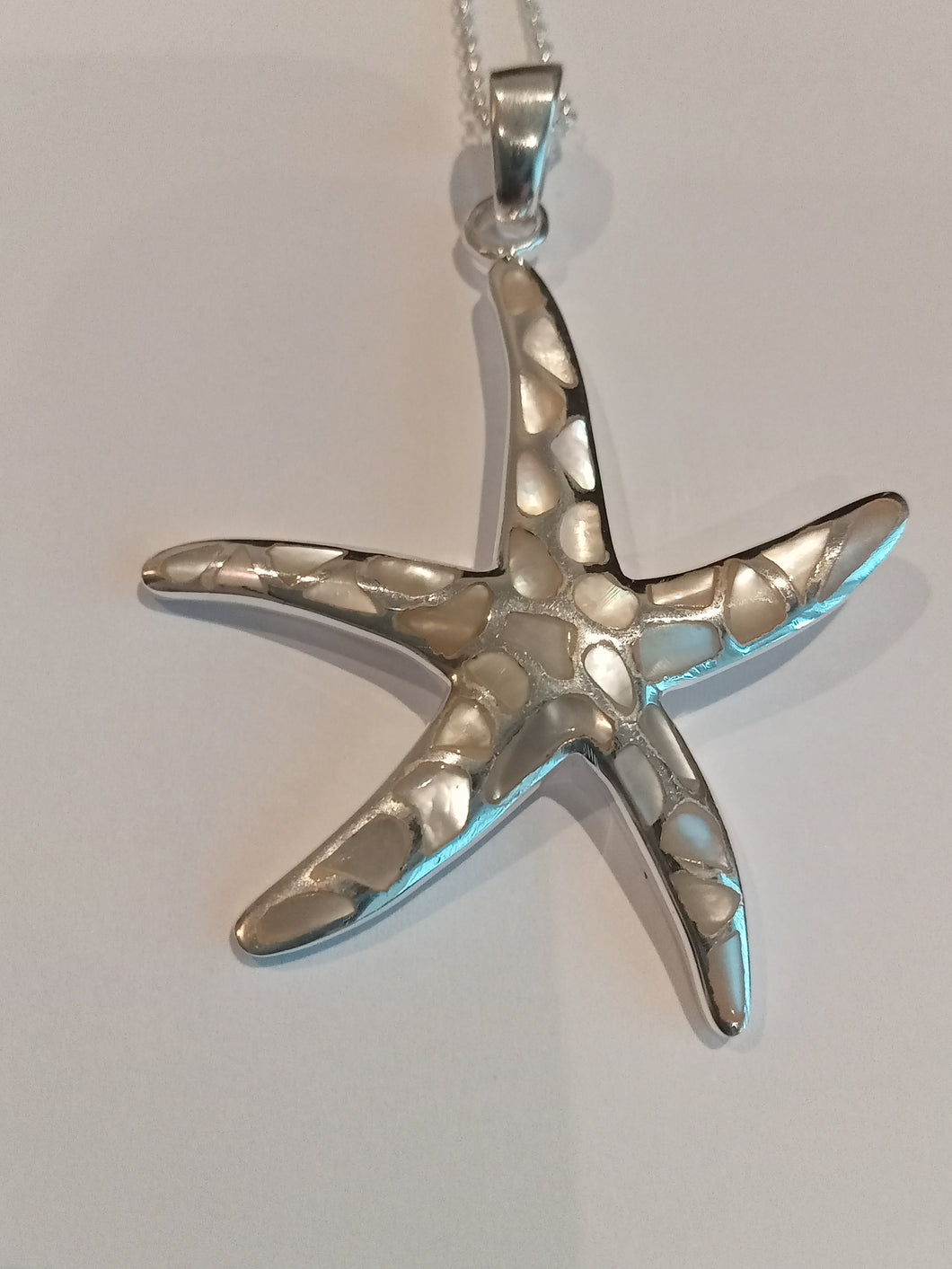 Starfish made from Silver and Mother of Pearl