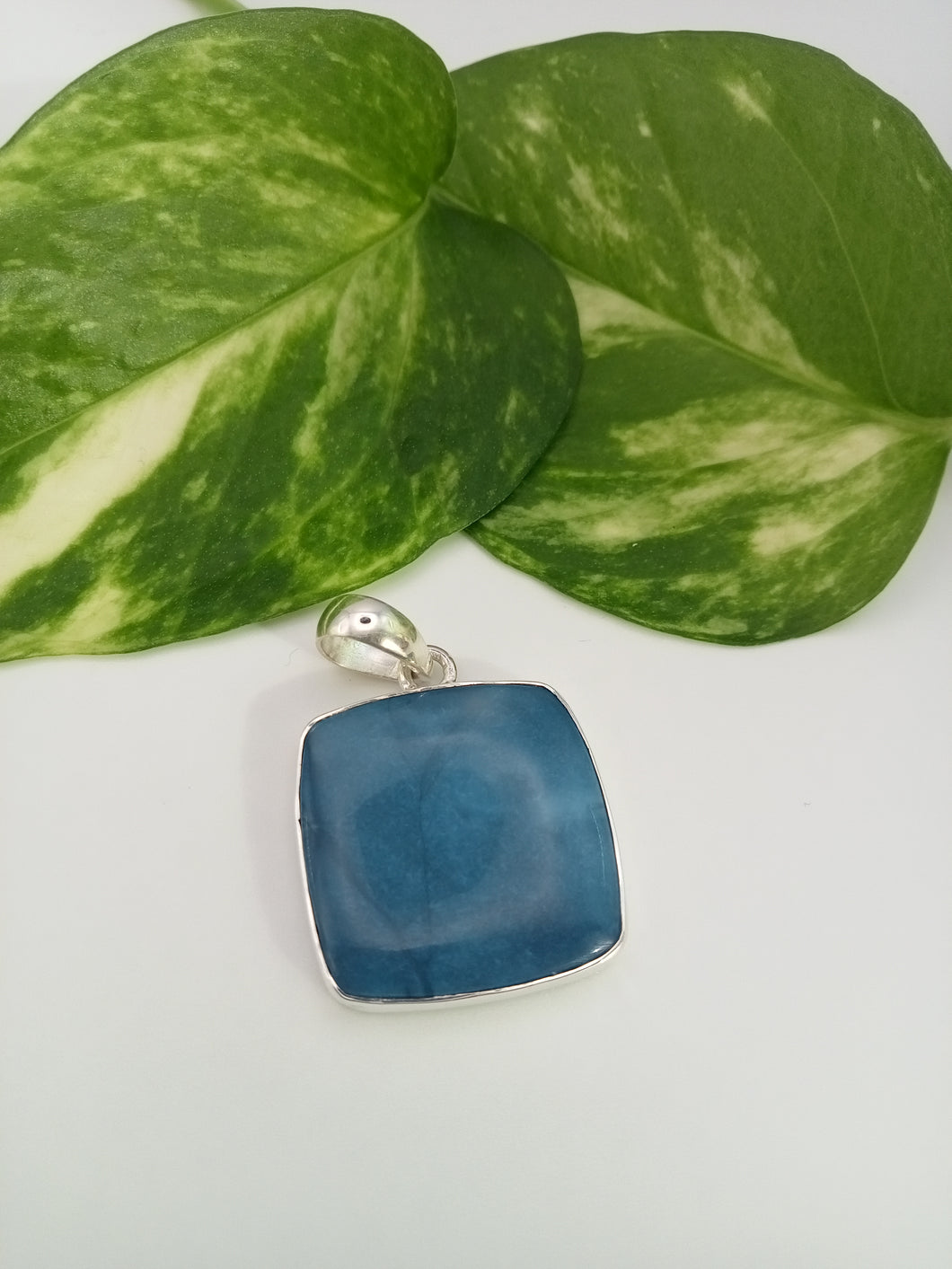 Square Canadian Blue Stone Pendant