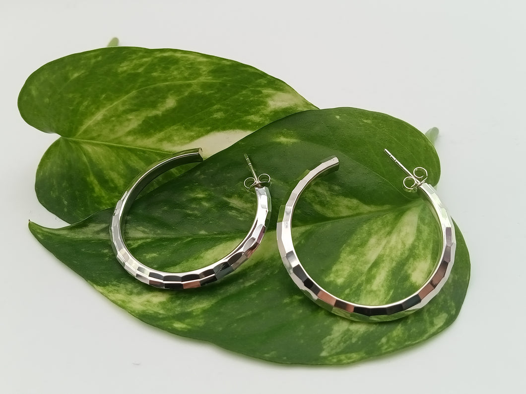 Hammered Silver Fixture Earrings