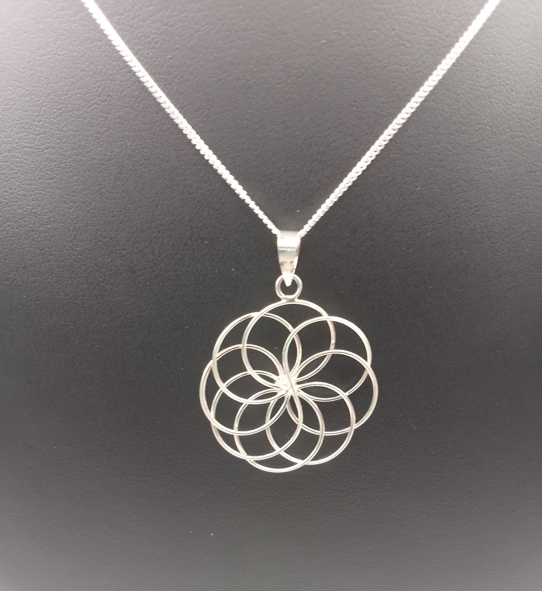 Silver Hoop Cluster Pendant