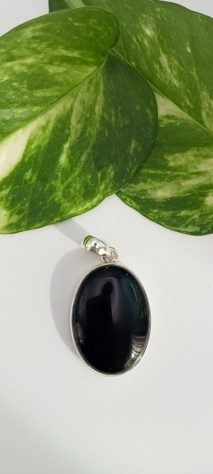 Large Black Agate Pendant