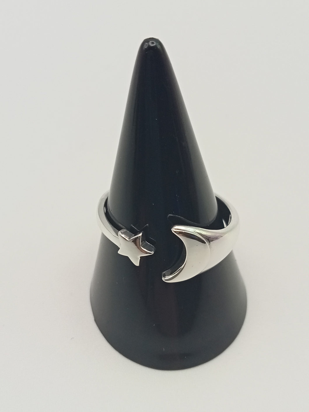 Half Moon Star Silver Ring